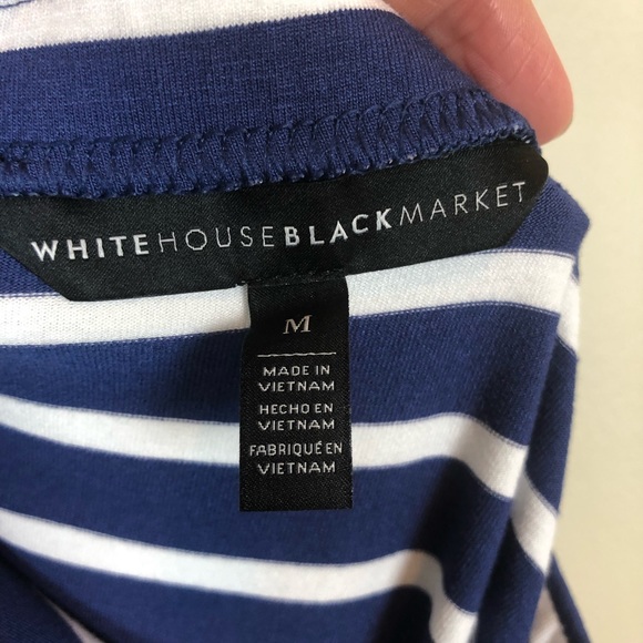 NWOT WHBM Striped Sneaker Off the Shoulder Dress - Picture 4 of 7